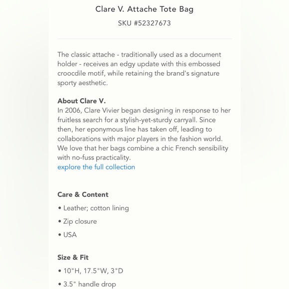 Clare V. Le zip sack, green croc - Picture 5 of 5